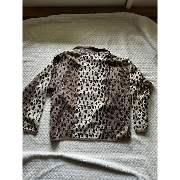 Lisa Originals Animal Print Full Zip Sweater Collared Cardigan - Picture 5 of 5
